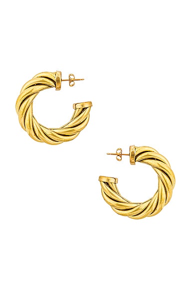 LAURA LOMBARDI Spira Hoop Earrings in Metallic Gold