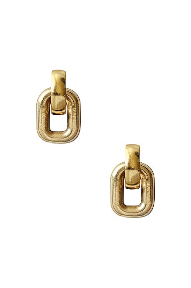 LAURA LOMBARDI Greca Earrings in Metallic Gold