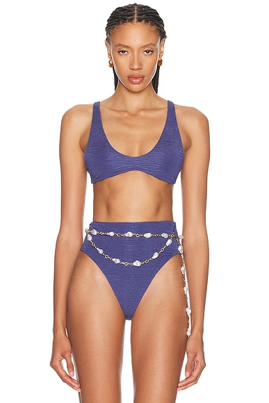 La Porte Kaleigh Bikini Top in Deep Cobalt