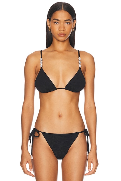 Zimmermann Devi Plunge V Wire Bra Bikini Top in Patch