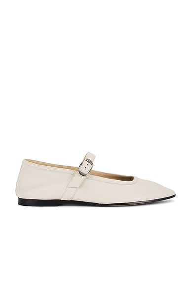 Ballet Leather Mary Jane in Ecru