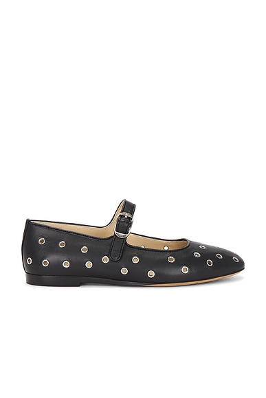 フラットシューズ LE MONDE BERYL CLASSIC MARY JANE EYELET STUDDED\nLEATHER LE MONDE BÉRYL Classic Eyelet Studded Leather Mary Jane in