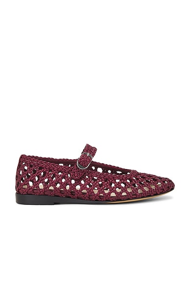 LE MONDE BÉRYL Mary Jane Woven Flat in Red