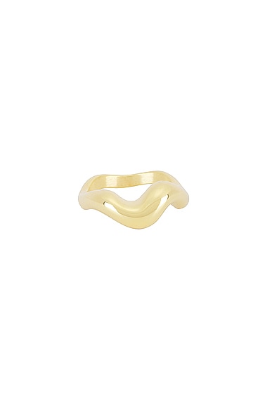 Aurea Polished Ring in Metallic Gold