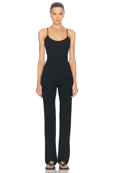 LESET Rio Corset Jumpsuit in Black