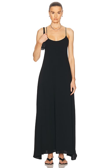 LESET Ari Scoop Neck Maxi Dress in Black