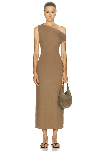 Lauren Ruched Asymmetrical Shoulder Dress