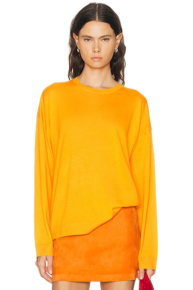 LESET James Oversized Crewneck Sweater in Marigold