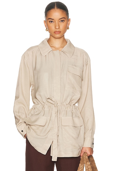 LESET Kim Drawstring Jacket in Sahara