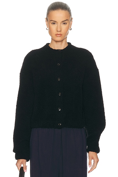 LESET Mica Collarless Blouson Jacket in Black
