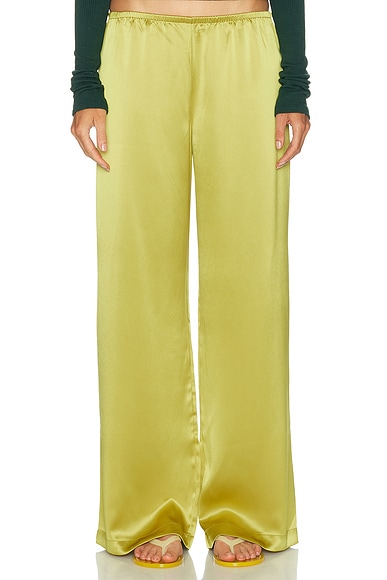 LESET Barb Wide Leg Pant in Chartreuse