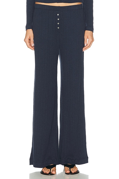 LESET Pointelle Boxer Pant in Midnight Melange