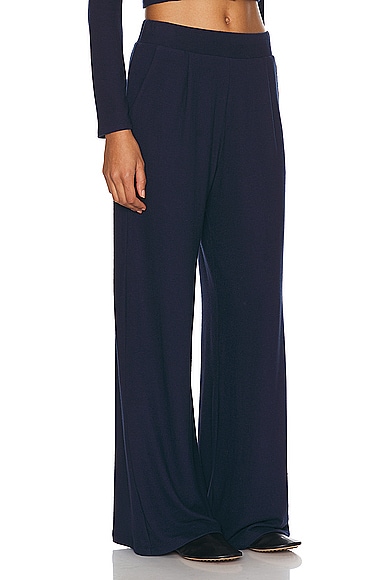 Shop Leset Lauren Pleated Pocket Pant In Navy