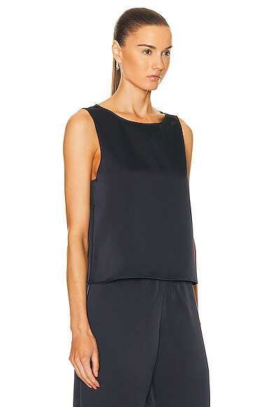 Shop Leset Barb Sleeveless Crew Top In Midnight