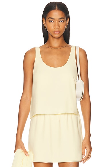 LESET Ari Scoop Tank Top in Lemon