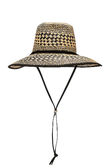 Lele Sadoughi Brielle Checkered Straw Hat in Tan