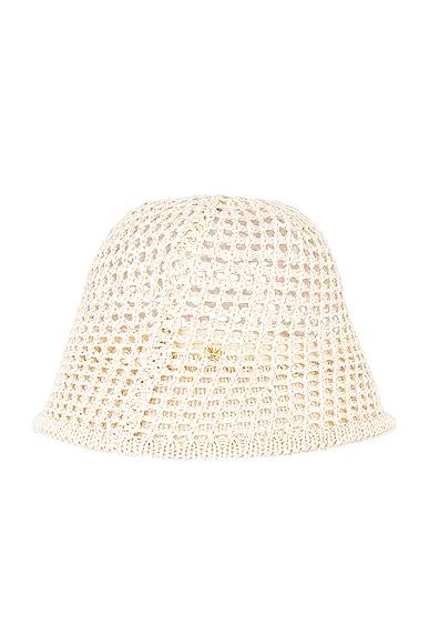 Shop Lele Sadoughi Open Weave Bucket Hat In Natural