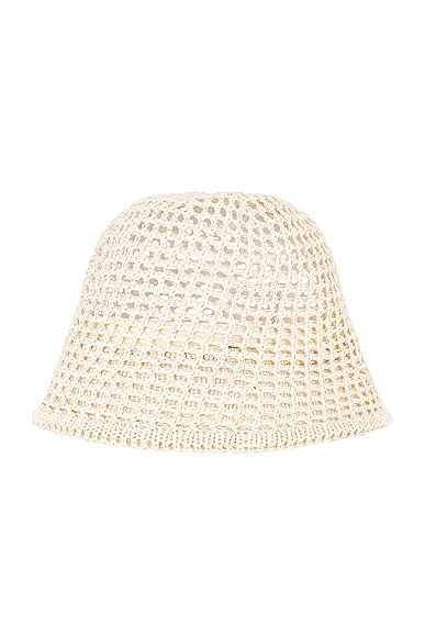 Shop Lele Sadoughi Open Weave Bucket Hat In Natural