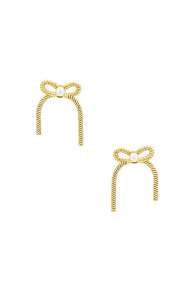 Lele Sadoughi Bow Stud Earrings in Gold