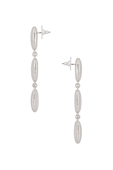 Shop Lele Sadoughi Reflective Metal Linear Earrings In Silver