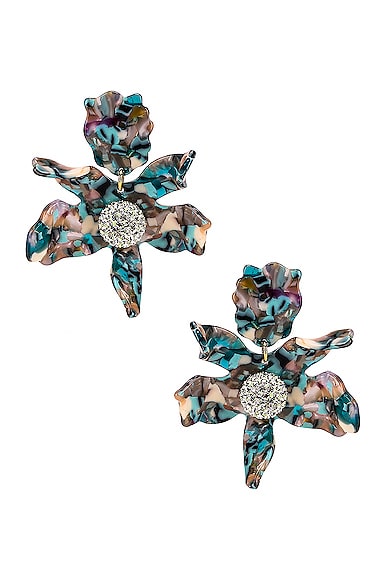 Crystal Lily Clip Earrings