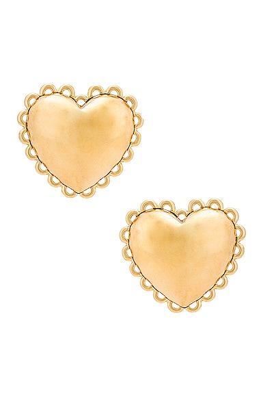 Lace Heart Button Earrings