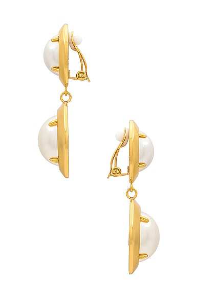 Shop Lele Sadoughi Geo Bezel Jewel Drop Earrings In Pearl