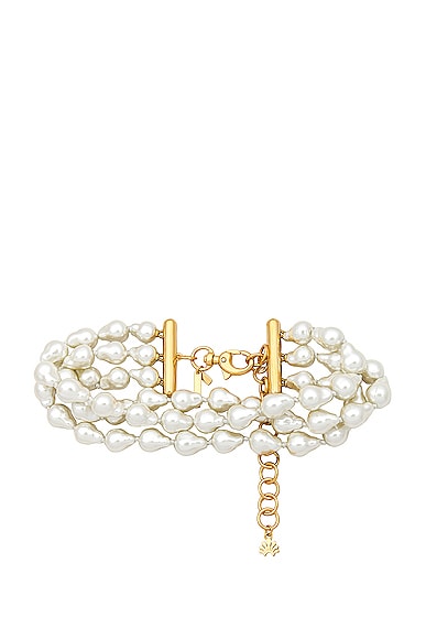 Lele Sadoughi Jackie Pearl Triple Row Choker In Pearl