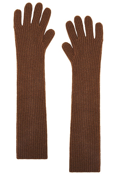 Loulou Studio Milos Cashmere Gloves in Mocha