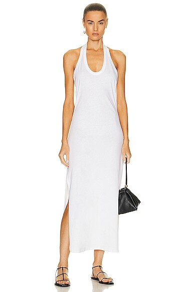 Loulou Studio Supima® Cotton Halter Neck Midi Dress In White