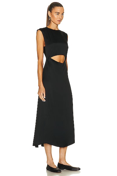 Shop Loulou Studio Copan Cut Out Sleeveless Dress In Black