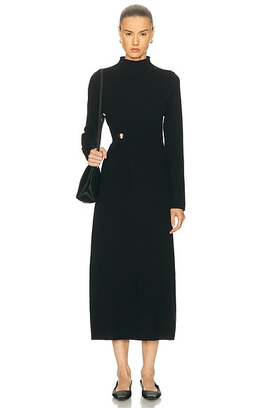 ワンピース LouLou De Saison Dresses Black Loulou de Saison Lucero Draped Dress in Black | FWRD