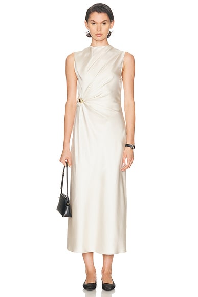 Loulou de Saison Roan Sleeveless Draped Dress in Ivory