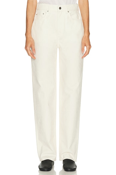 Loulou de Saison Velvet Asmar Straight Leg in Cream