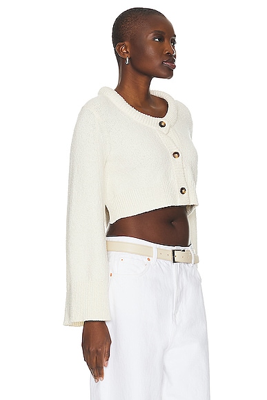 Shop Loulou Studio Armand Cardigan In Rice Ivory