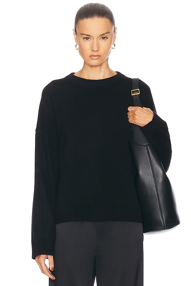 Inhabit Whisper Button Back Cashmere Sweater in Black FWRD