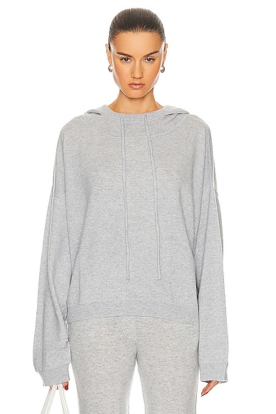 Loulou Studio Linosa Cashmere Hoodie in Gray