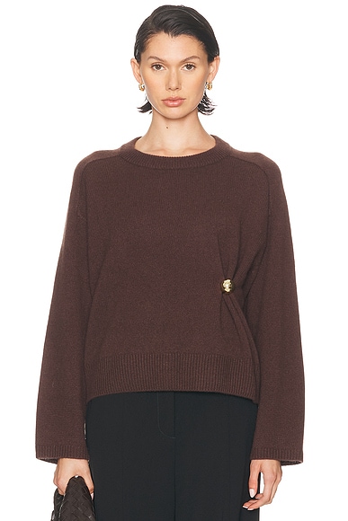 Loulou de Saison Billl Draped Sweater in Brown