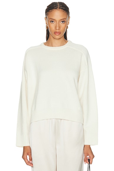 Loulou de Saison Breha Saddle-Sleeve Sweater in Ivory