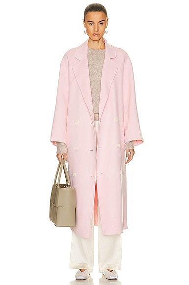 Loulou Studio Borneo Double-breasted Wool And Cashmere-blend Coat In Pink