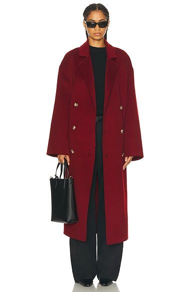 Loulou Studio Borneo Coat in Burgundy