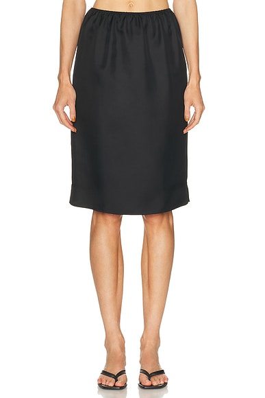 Vasali Straight Knee Length Elastic Waist Skirt