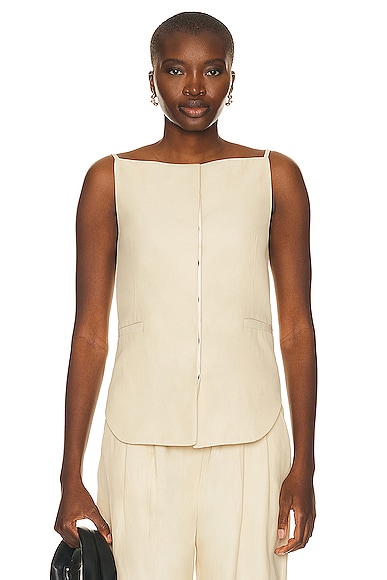 Shop Loulou Studio Mihant Sleeveless Top In Sand