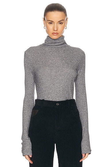 Grey fitted turtleneck store