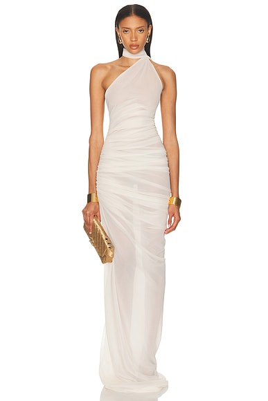 Halter Dress in White