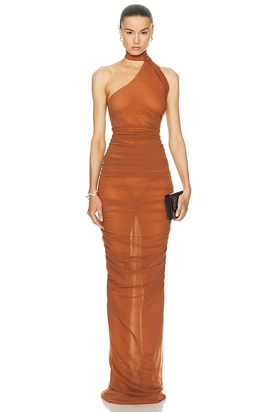 Halter Kendall Dress in Brown