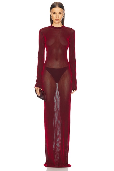 Ludovic de Saint Sernin Long Simple Dress in Red