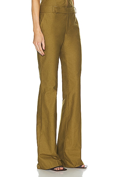 Ludovic De Saint Sernin Bum Cotton Canvas Midrise Straight Pants In Olive Green