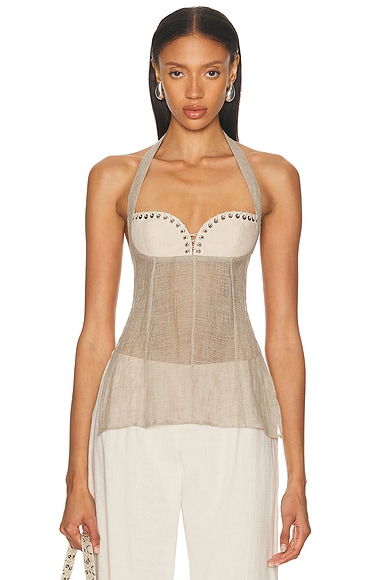 Robin Halter Top in Greige
