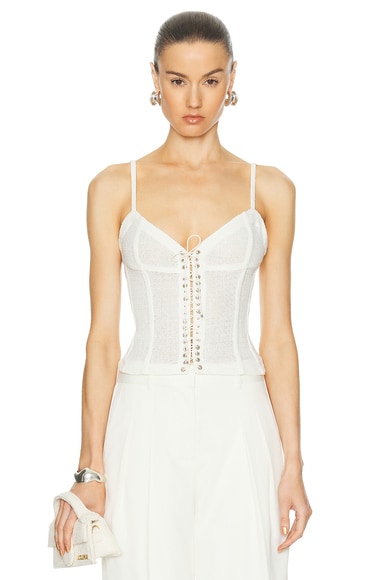 Cleavage Bustier Top in White
